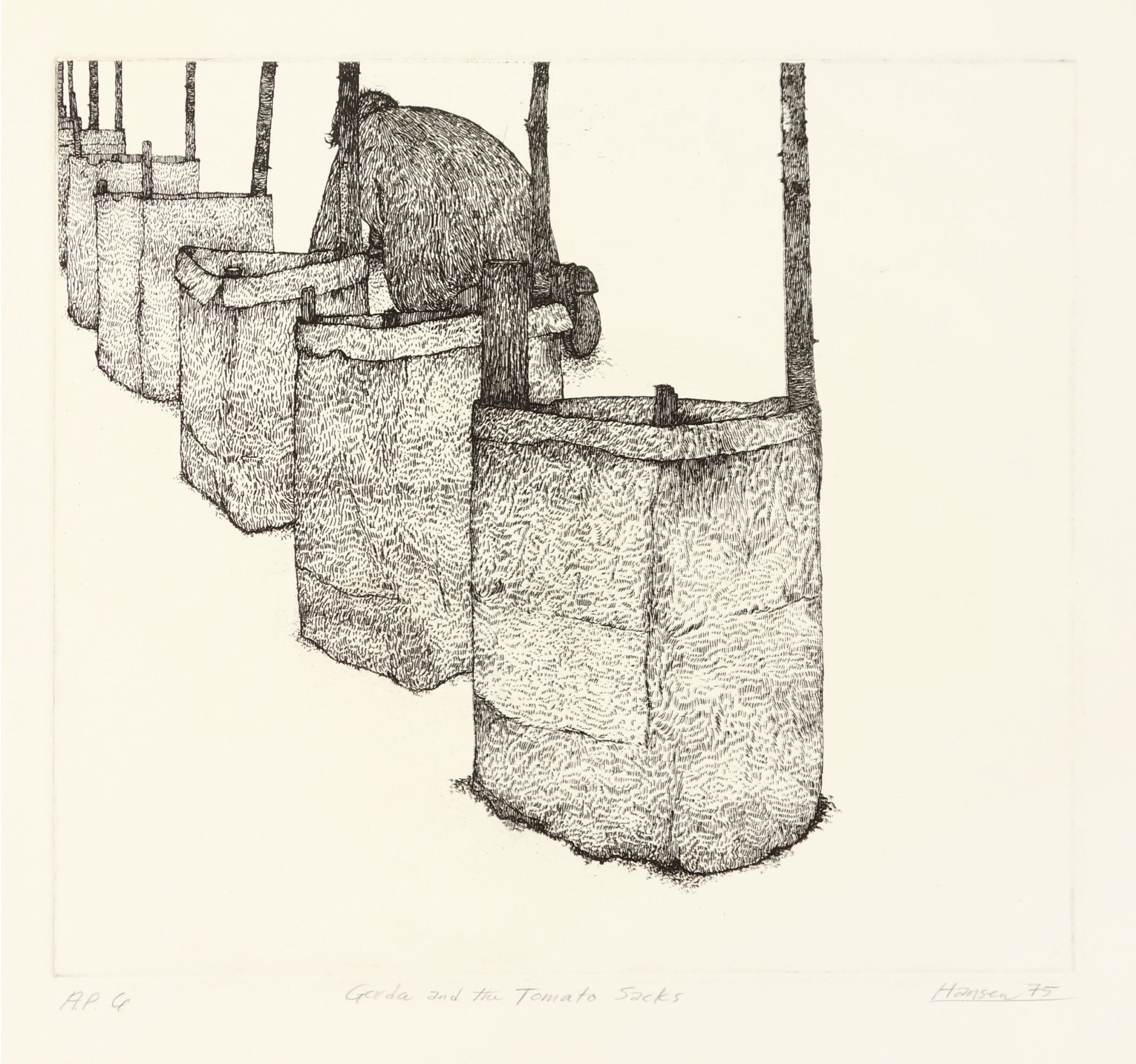 Gerda and the Tomato Sacks by Art Hansen - Davidson Galleries
