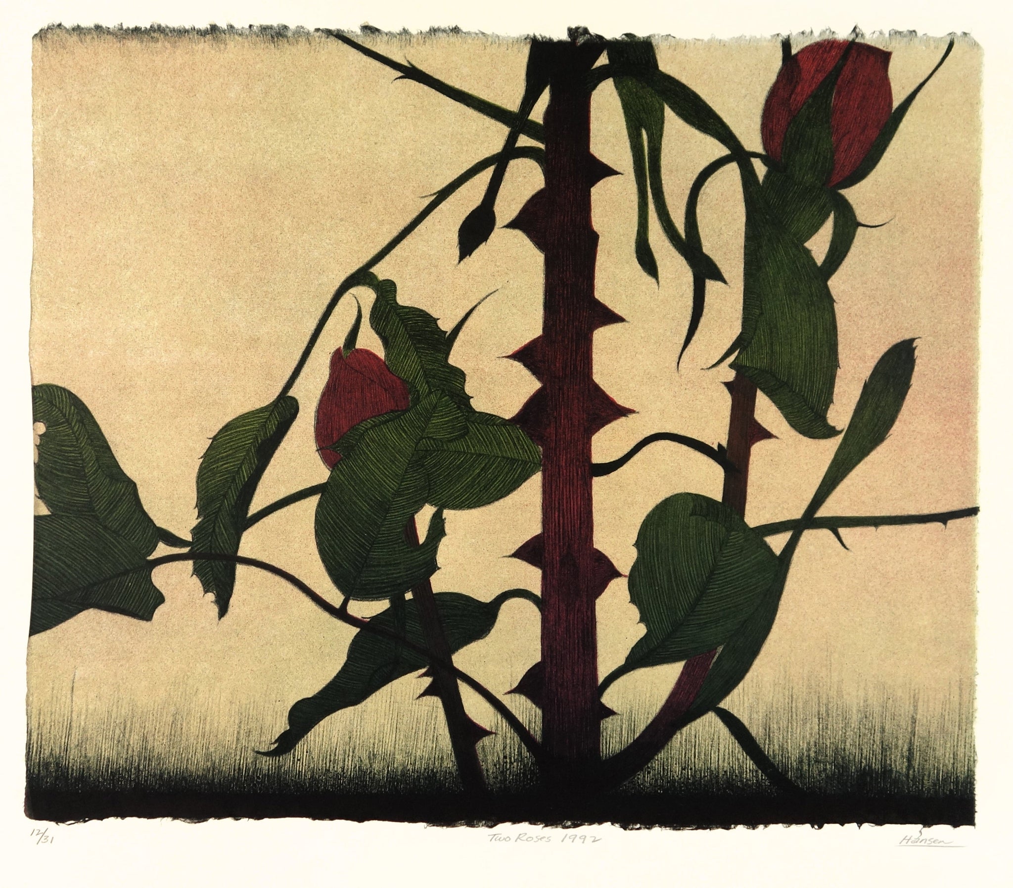 Two Roses 1992 by Art Hansen - Davidson Galleries