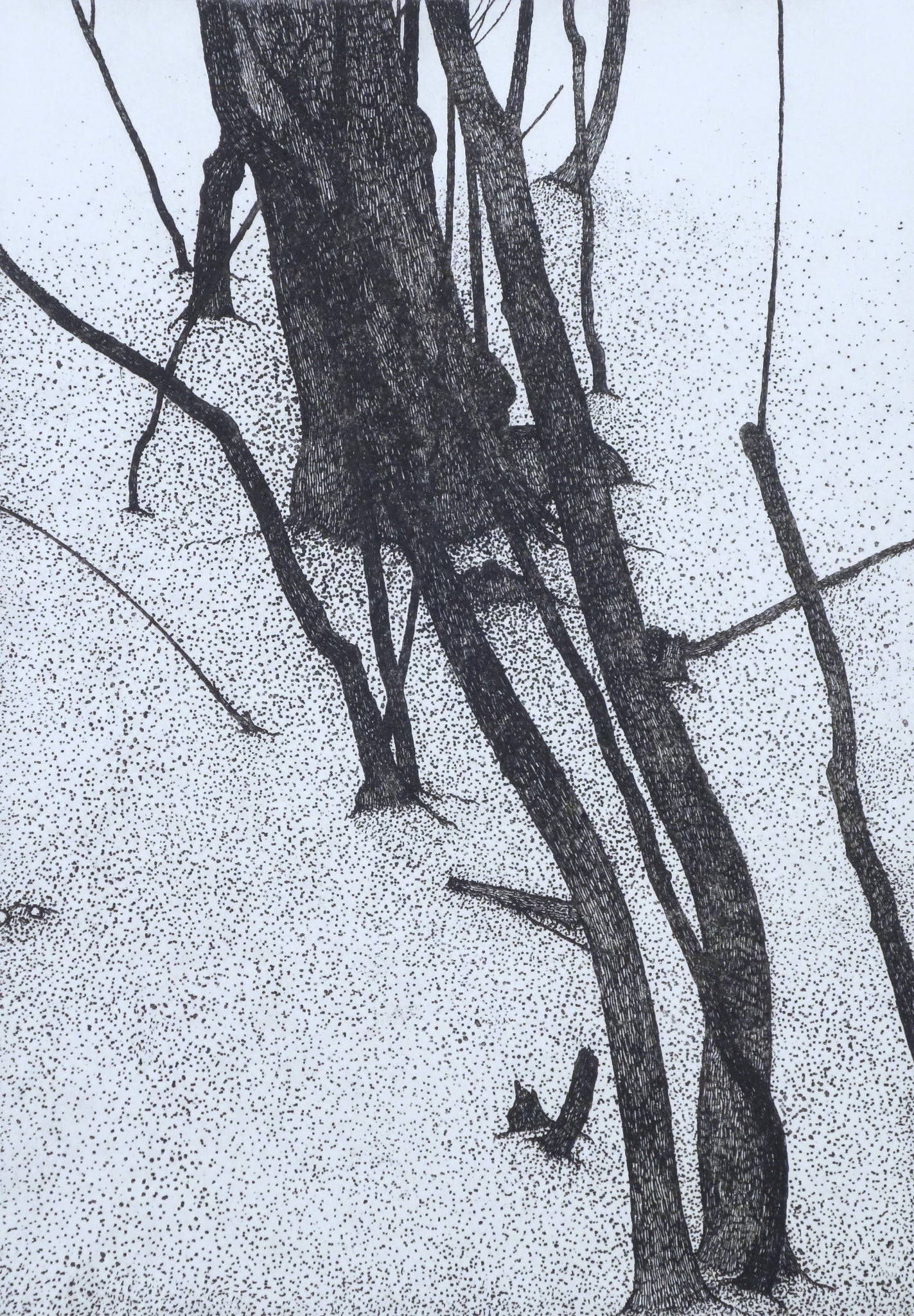 Forest and Man on Stump by Art Hansen - Davidson Galleries