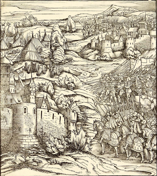 Unidentified Battle Scene (Illustration for Der Weisskönig) by Hans Burgkmair - Davidson Galleries