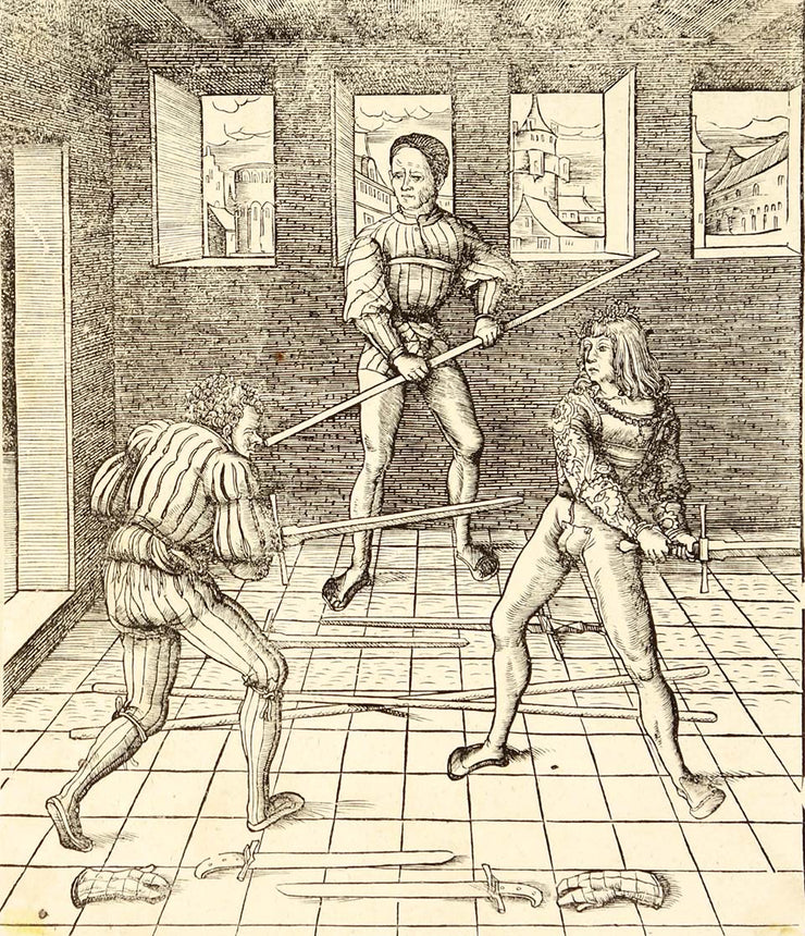 Unidentified Interior Scene (Illustration for Der Weisskönig) by Hans Burgkmair - Davidson Galleries