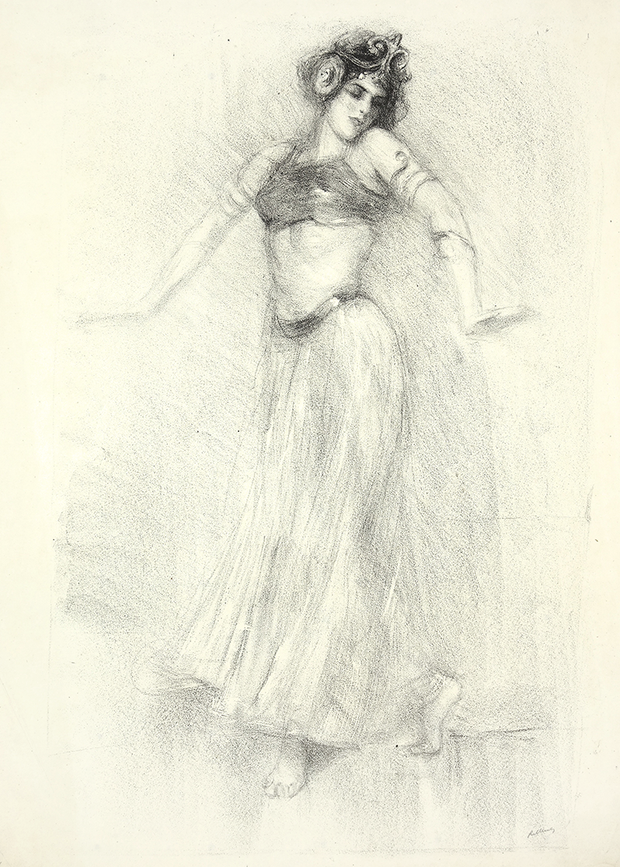 Danseuse, Sahri-Djellie, Dancer at the Follies Bergere and the Casino de Paris by Albert de Belleroche - Davidson Galleries