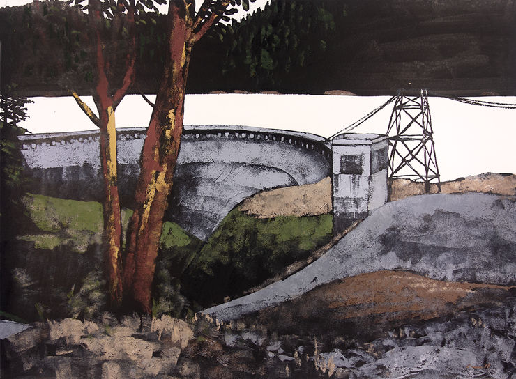 Lake Cushman Dam (horizontal) by Robert Connell - Davidson Galleries