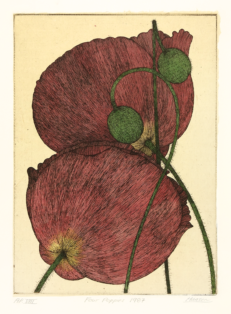 Four Poppies 1987 by Art Hansen - Davidson Galleries