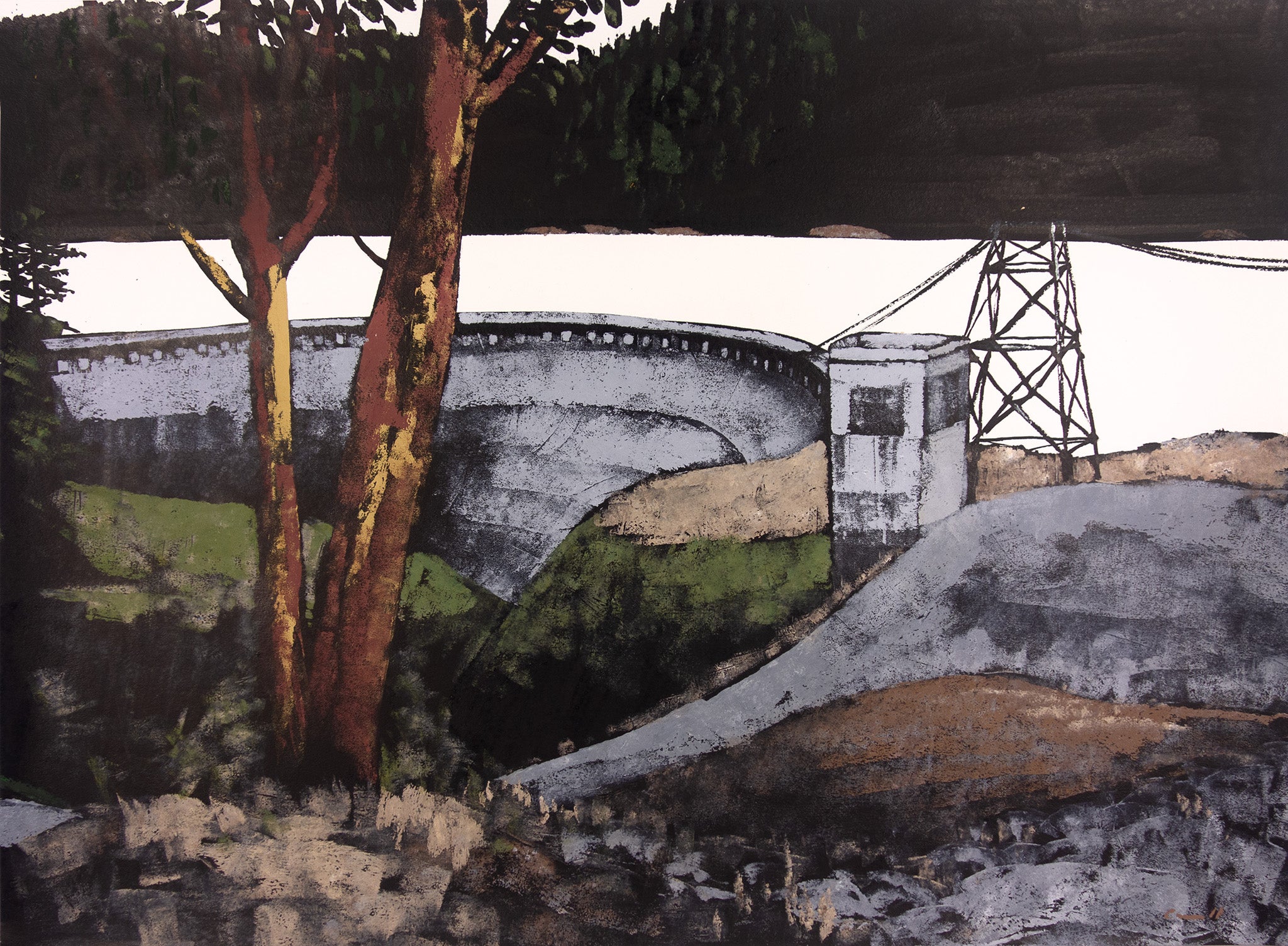 Lake Cushman Dam (landscape) by Robert Connell - Davidson Galleries
