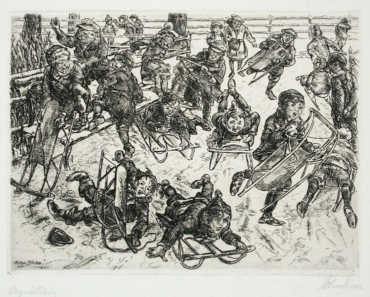 Boys Sledding by John Sloan - Davidson Galleries