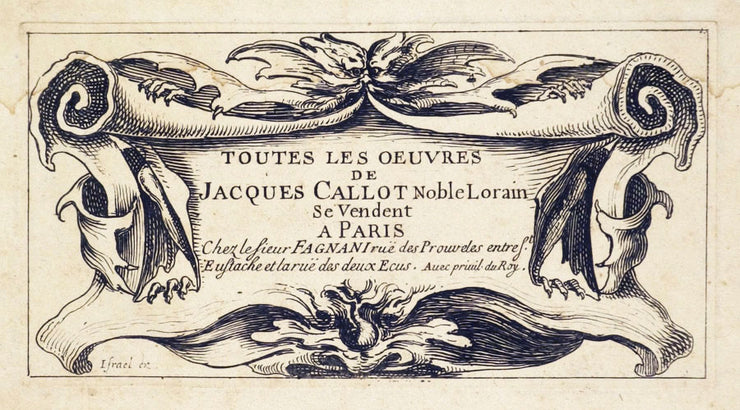 Title Page "Tout le Oeuvres de Jacque Callot" by Jacques Callot - Davidson Galleries