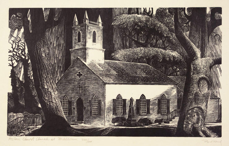 Historic Christ Church at Middletown (Ward Church) by Lynd Ward - Davidson Galleries