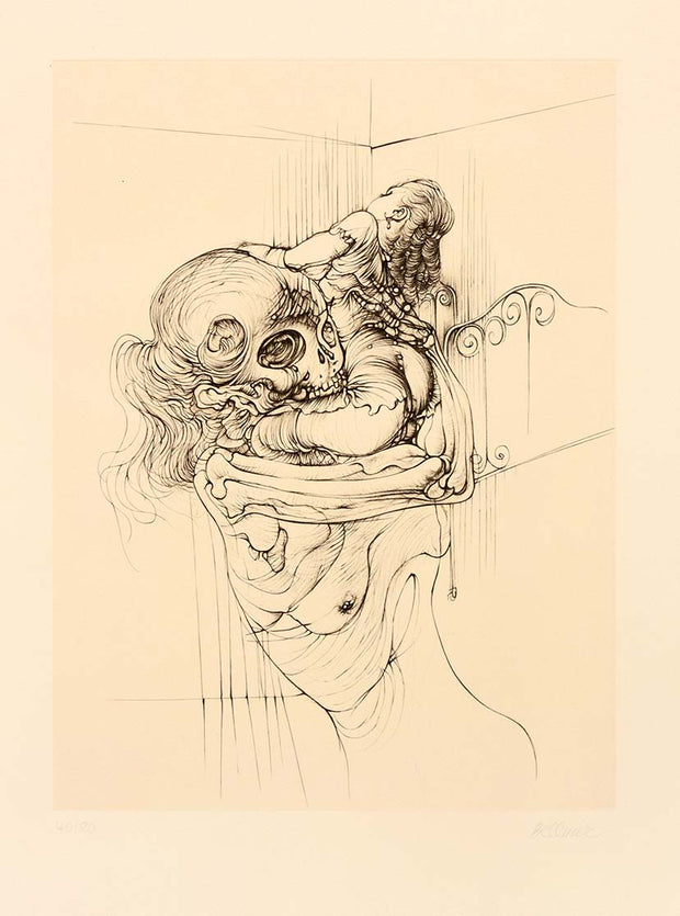 Tête de mort et Jeune fille or Baiser de la mort by Hans Bellmer - Davidson Galleries