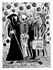 Pandemic Pandemonium (Suite of 6 linocuts) by Jenny Schmid - Davidson Galleries