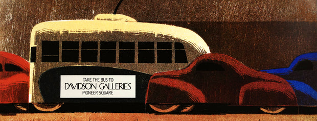 Lockwood Dennis Take The Bus To Davidson Galleries Poster by Lockwood Dennis - Davidson Galleries