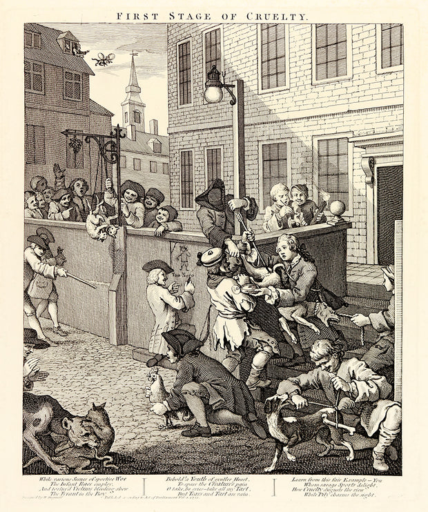 Four Stages of Cruelty (Complete set of four engravings) by William Hogarth - Davidson Galleries