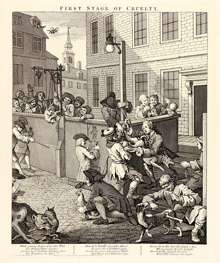 Four Stages of Cruelty (Complete set of four engravings) by William Hogarth - Davidson Galleries