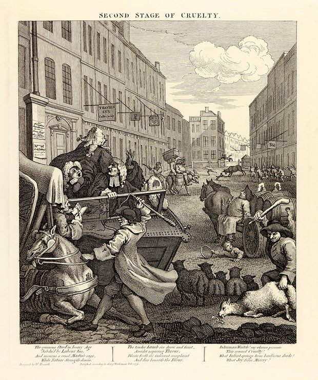 Four Stages of Cruelty (Complete set of four engravings) by William Hogarth - Davidson Galleries
