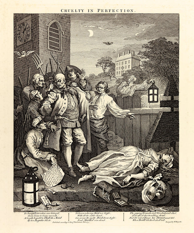 Four Stages of Cruelty (Complete set of four engravings) by William Hogarth - Davidson Galleries