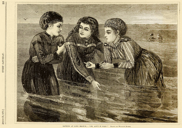 Bathing at Long Branch "Oh, Ain't It Cold" by Winslow Homer - Davidson Galleries