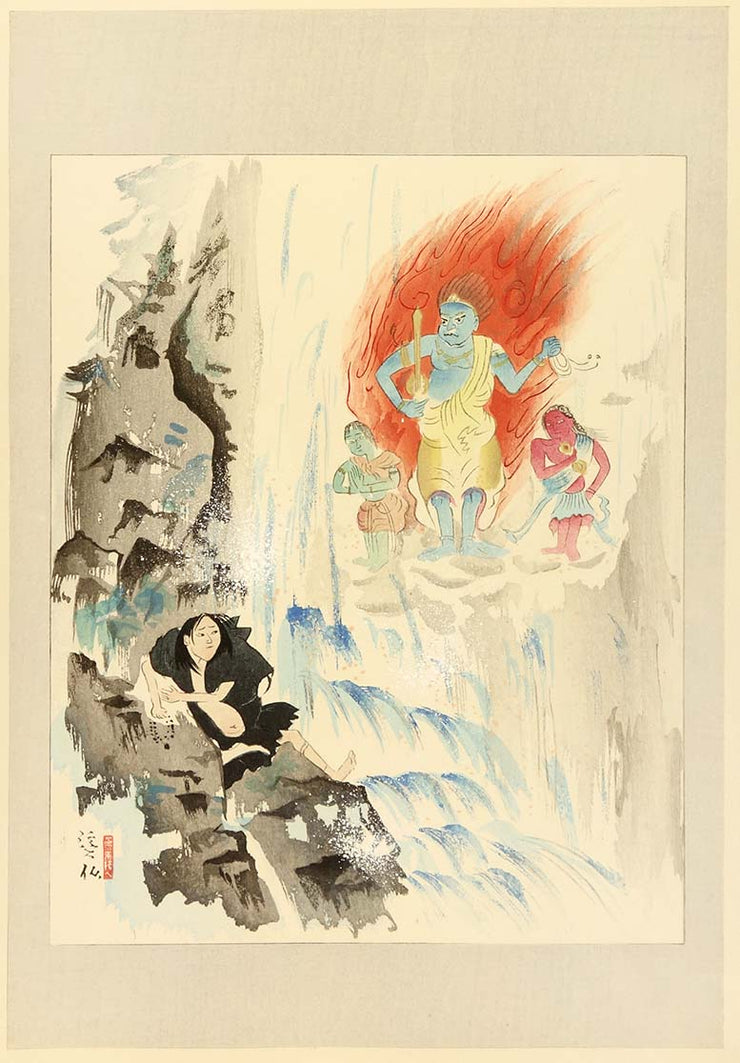 Fudo and the Priest Monogaku by Tomita Keisen - Davidson Galleries