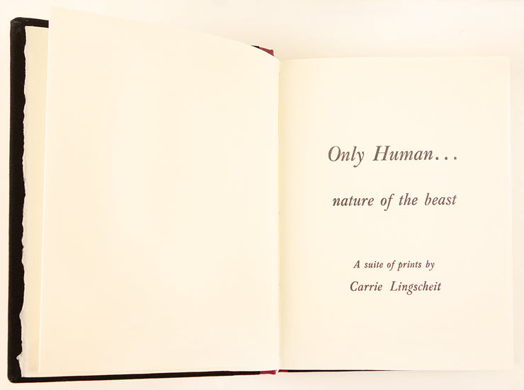 Only Human (Bound book of 17 mezzotints) by Carrie Lingscheit - Davidson Galleries