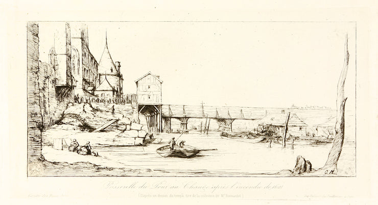 Passerelle Du Pont Au Change Apres L'Incendie De 1621 by Charles Meryon - Davidson Galleries