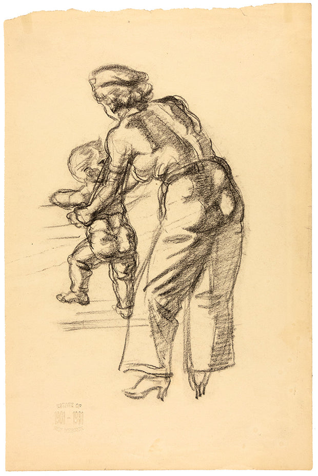 Mother and Child with Study of Men and Ducks by Benjamin Messick - Davidson Galleries