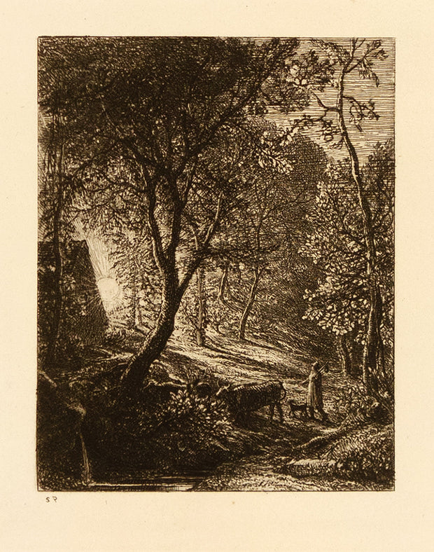 The Herdsman's Cottage or Sunset by Samuel Palmer - Davidson Galleries