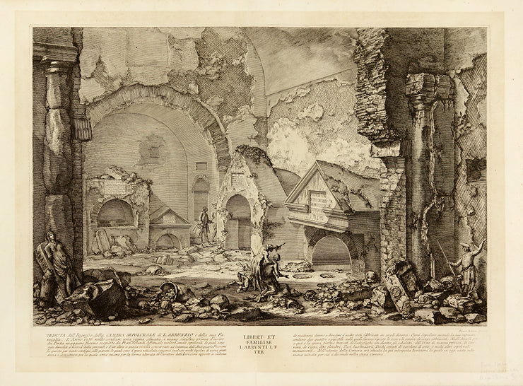 Veduta dell’ Ingresso della Camera Sepolcrale di L. Arrunzio d della sua Famiglia (View of the Entrance to the Tomb Chamber of L. Arruntius and His Household) by Giovanni Battista Piranesi - Davidson Galleries