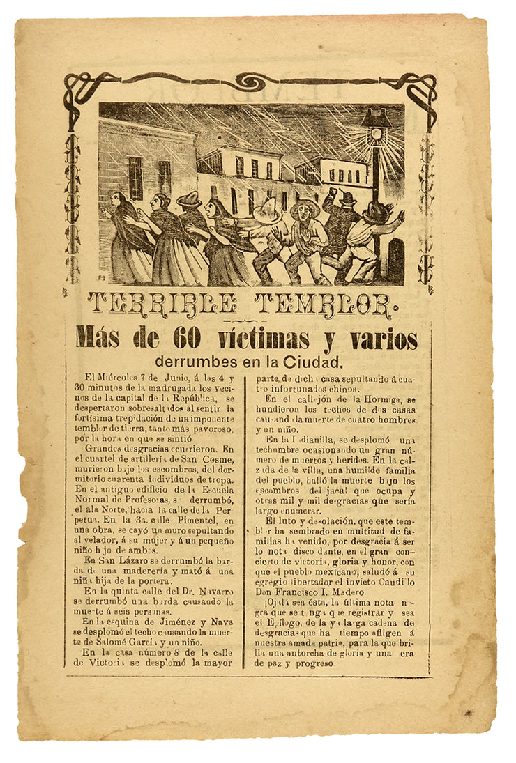 Terrible Temblor (Terrible Earthquake) by José Guadalupe Posada - Davidson Galleries