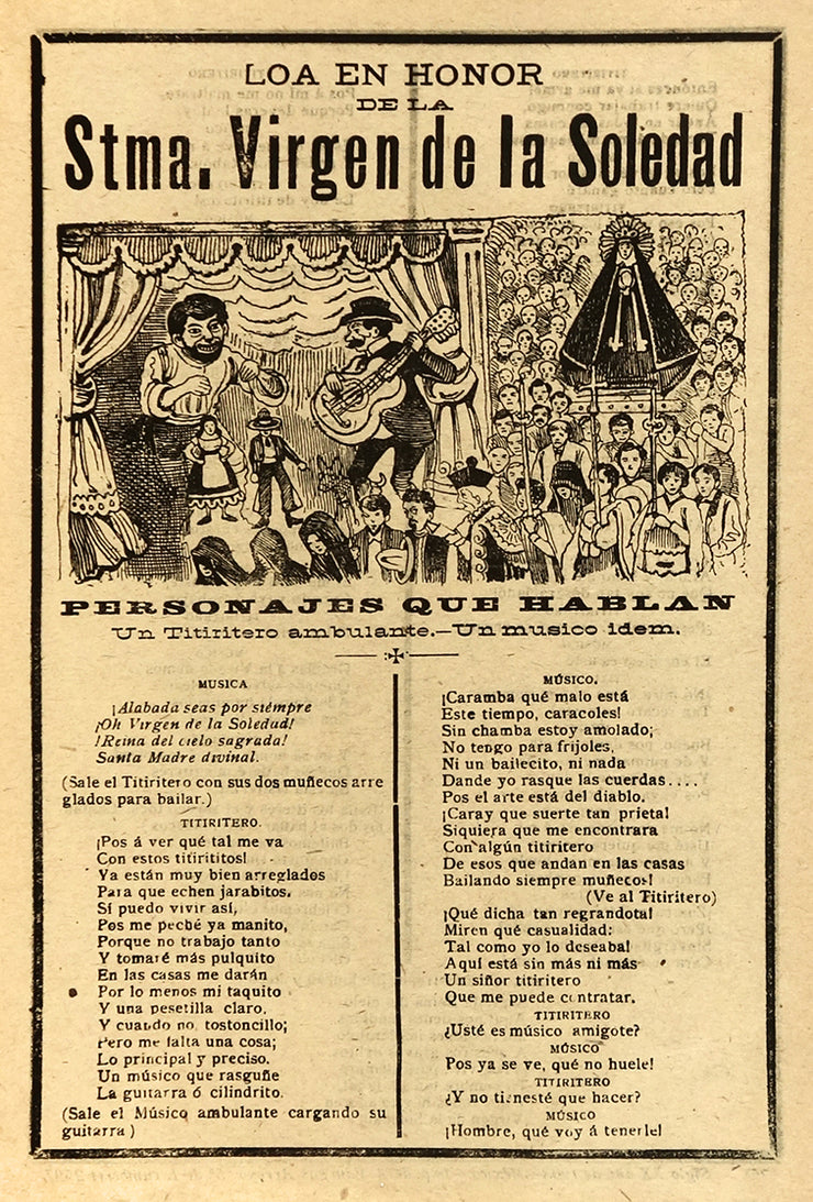 Loa en Honor de la Stma. Virgen de la Soledad (Praise in Honor of the Holy Virgin of Solitude) by José Guadalupe Posada - Davidson Galleries