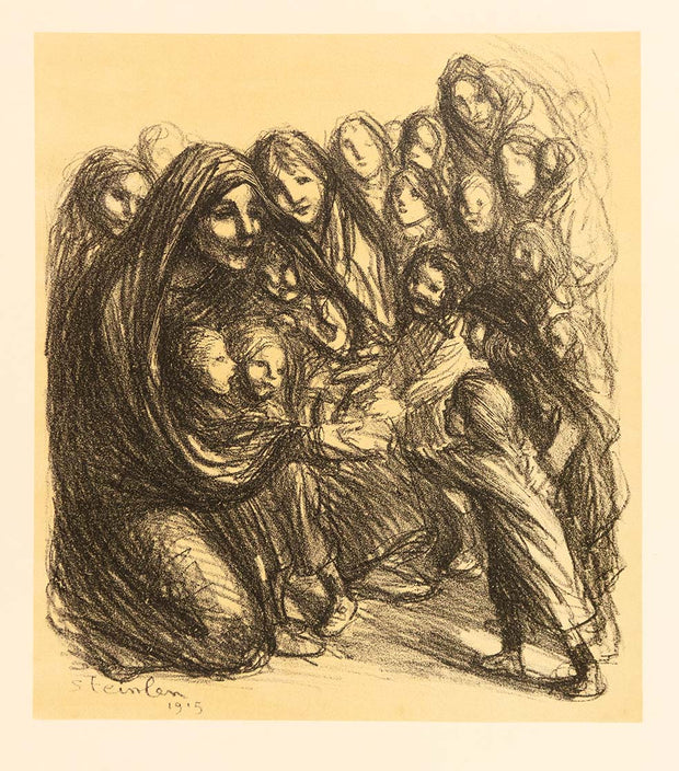 Pour les Fillettes des soldats tombés au champ d'Honneur (To the Daughters of the Soldiers who Died on the Battlefield) by Théophile-Alexandre Steinlen - Davidson Galleries