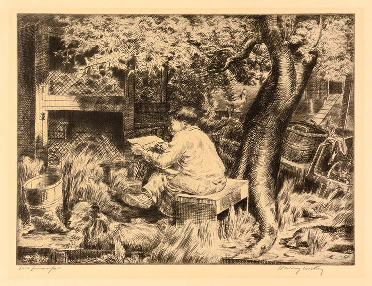 Boy Drawing by Harry Wickey - Davidson Galleries