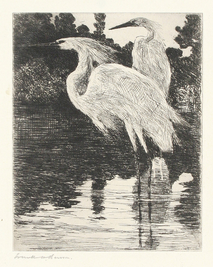 Snowy Herons by Frank Weston Benson - Davidson Galleries