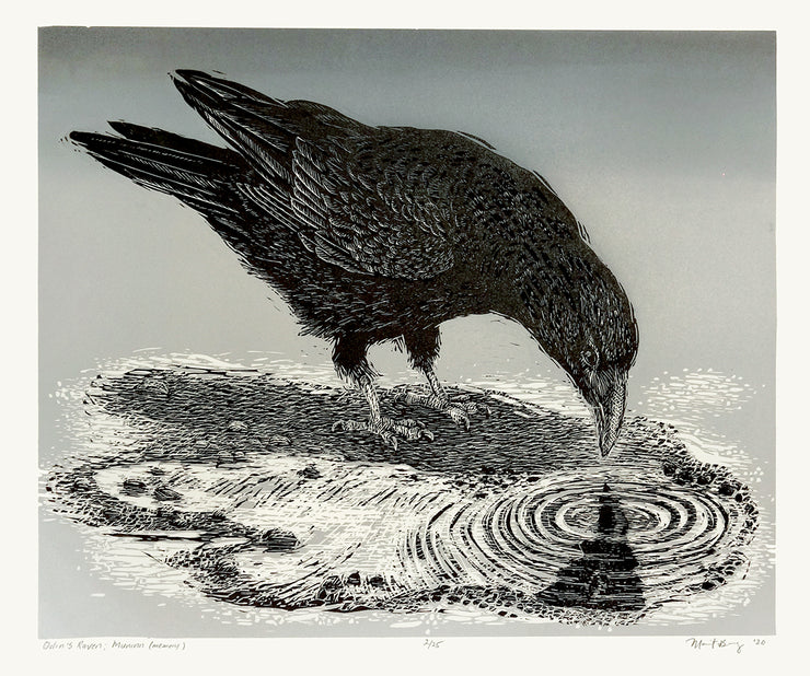 Odin's Raven, Muninn (Memory) by Marit Berg - Davidson Galleries