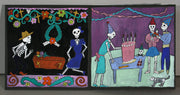 ¿Dónde Está El Baile De Los Esqueletos? (Where Are the Dancing Skeletons?)(Accordion book of 4 images) by Mare Blocker - Davidson Galleries