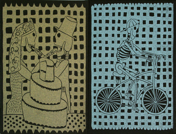 Inside Out (Accordion book of 4 linocuts) by Mare Blocker - Davidson Galleries