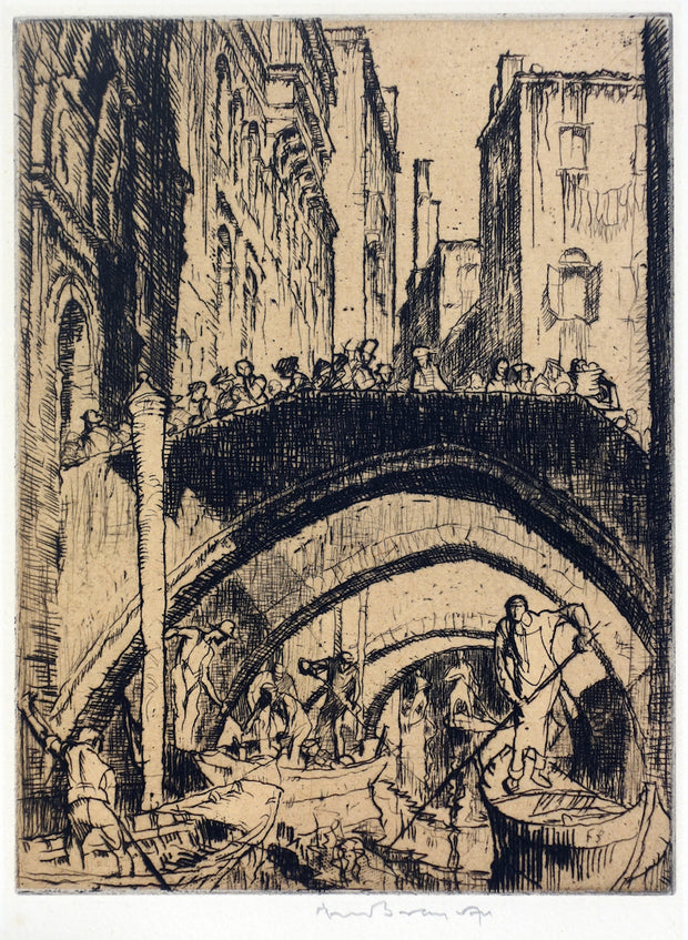 Venetian Canal by Sir Frank Brangwyn - Davidson Galleries