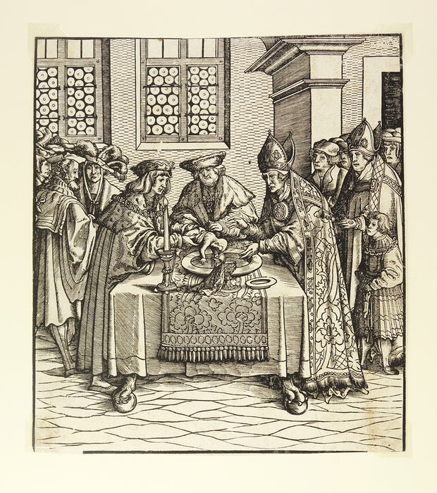 Baptism of the Son of the White King by Hans Burgkmair - Davidson Galleries