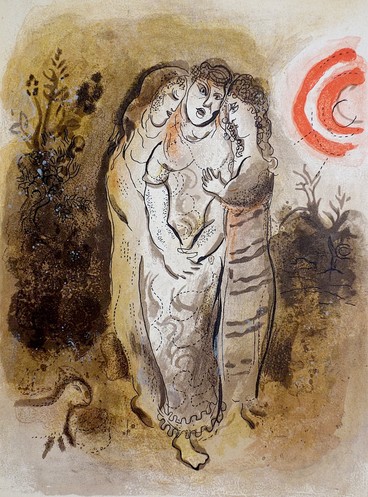 Noémi et Ses Belles-Filles (Naomi and Her Daughters-In-Law) by Marc Chagall - Davidson Galleries