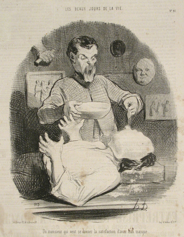 Un monsieur qui veut se donner la satisfaction d'avoir son masque by Honoré Daumier - Davidson Galleries