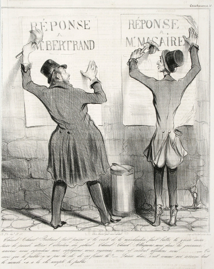 Chaud! Chaud! Bertrand Faut Pousser a La Vente De La Marchandise... by Honoré Daumier - Davidson Galleries