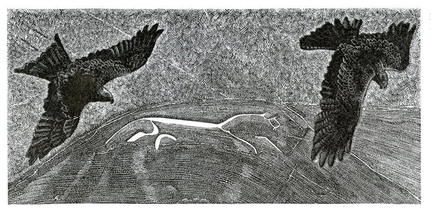 White Horse, Red Kites by Andy English - Davidson Galleries