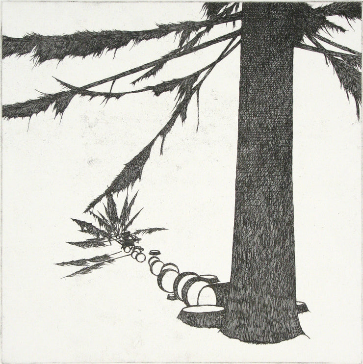 The Great Fir and the Woodcutter 1973 by Art Hansen - Davidson Galleries