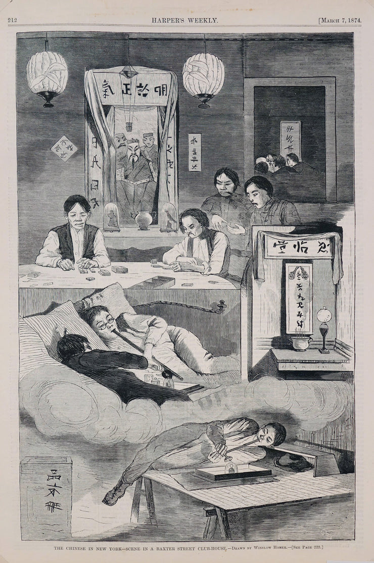 The Chinese in New York - Scene in a Baxter Street Club-House by Winslow Homer - Davidson Galleries