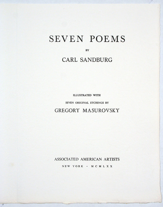 Seven Poems (Portfolio of 10 etchings) by Gregory Masurovsky - Davidson Galleries