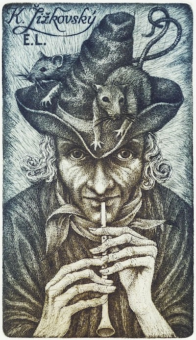 Pied Piper (Ex Libris) by Peter Melan - Davidson Galleries