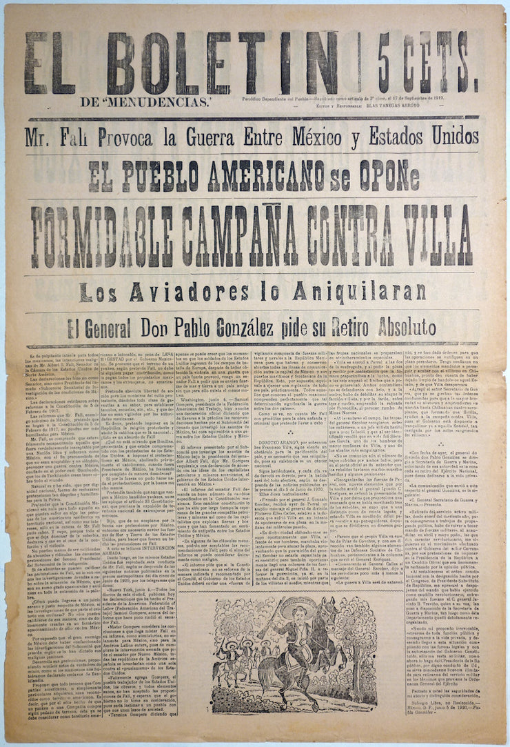 Wilson No Quiere Guerra En Mexico by José Guadalupe Posada - Davidson Galleries