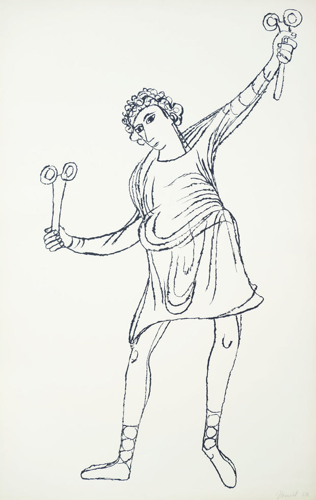 Young Man Playing Sistrum by Ben Shahn - Davidson Galleries